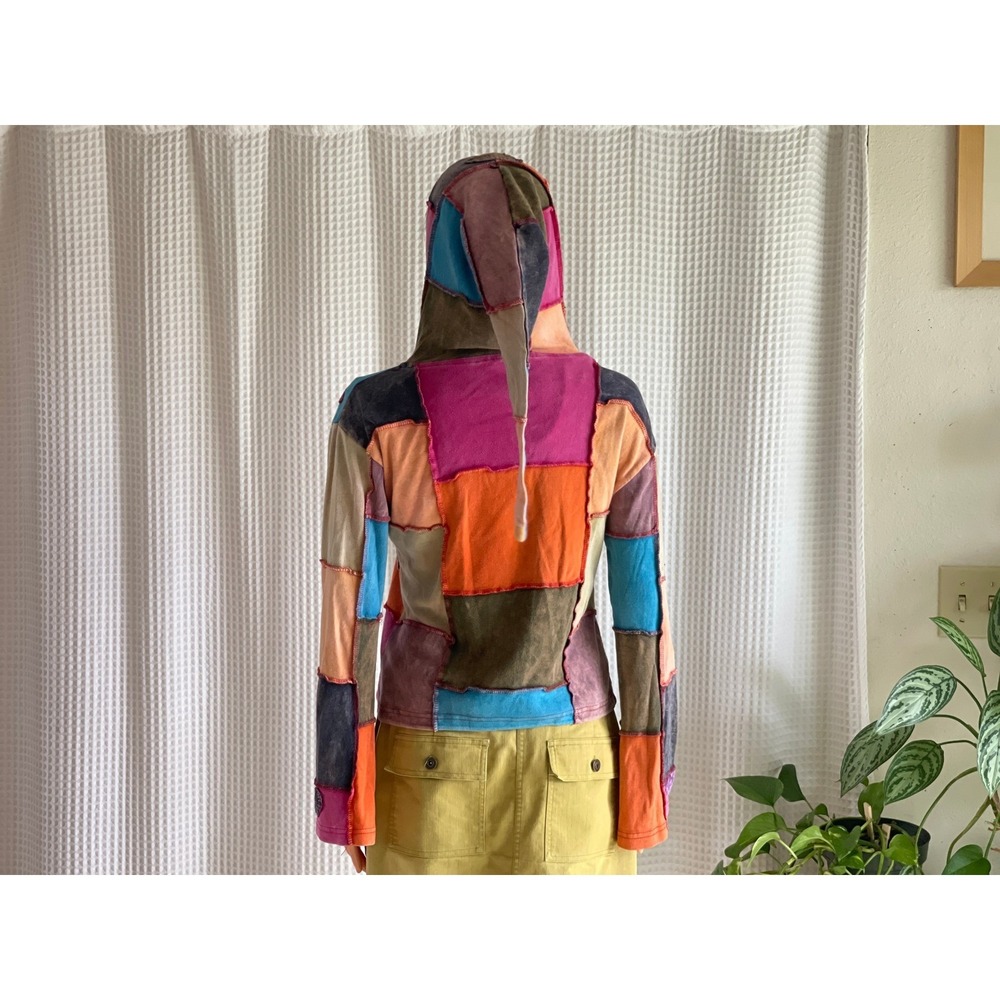 Festival Patchwork Pixie Hoodie Zip Up Cotton Jac… - image 4